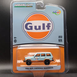 Greenlight '86 Jeep Cherokee Wagoneer  - 1:64 scale, Gulf Oil (2023 Indonesia / MiJo Exclusive - Limited Edition)