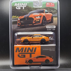 Mini GT Ford Mustang Shelby GT500 - Twister Orange, 1:64 scale (2023 MIJO Exclusives - Limited Edition 1 of 2400)