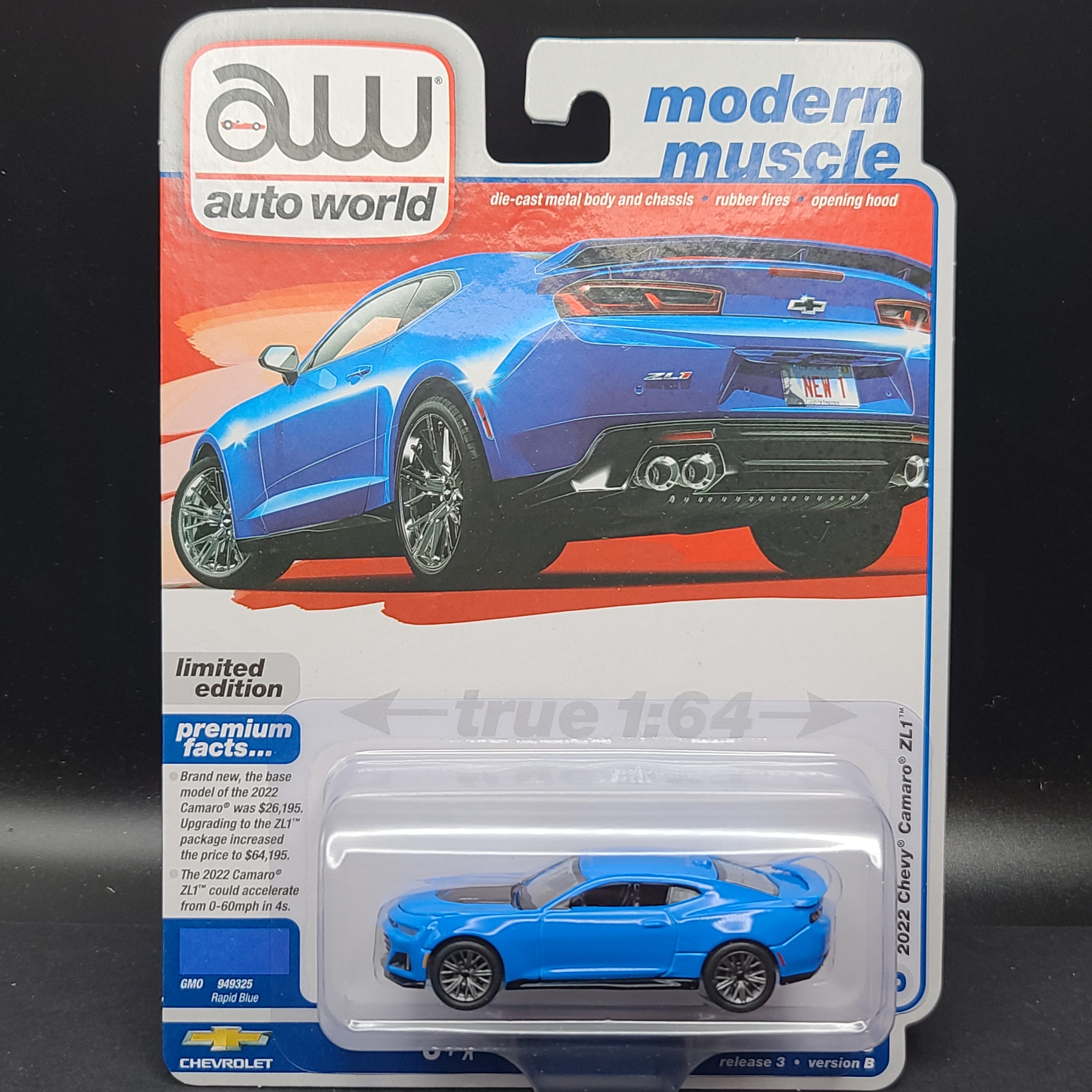 Auto World '22 Chevy Camaro ZL1 - 1:64 scale (2023 Release 3B - Limited Edition)