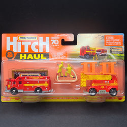 Matchbox Hitch & Haul - MBX Hazard Squad Fire Truck, Mobile Light Truck (2023)