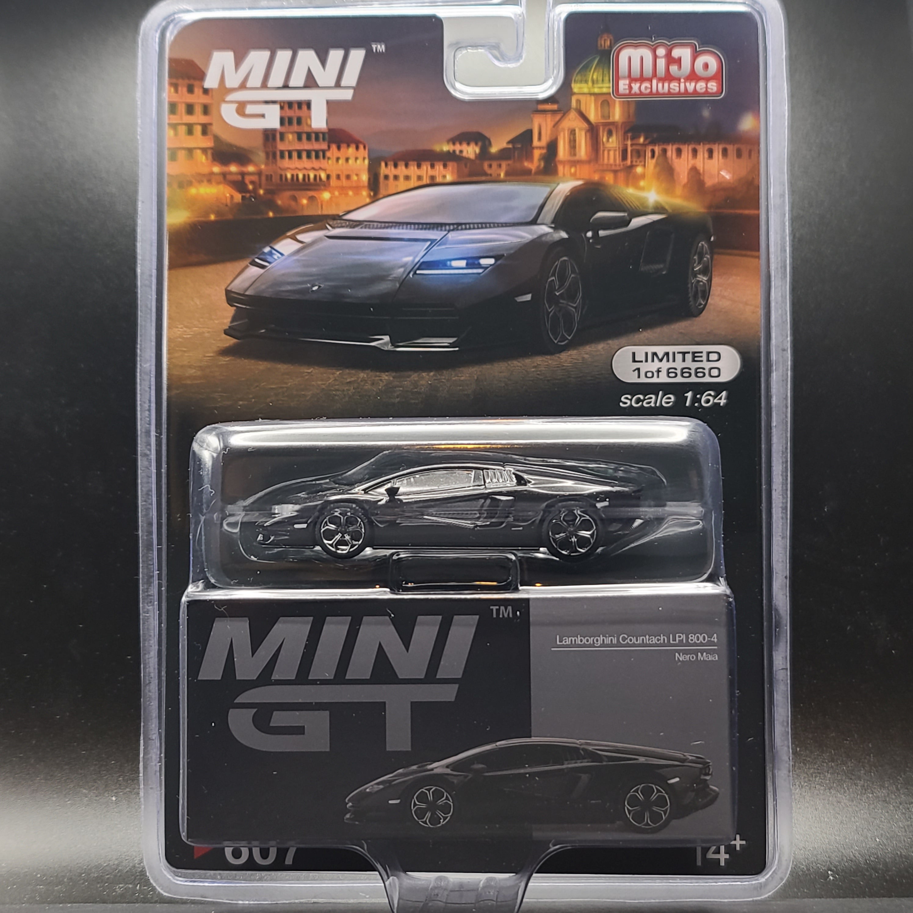 Mini GT Lamborghini Countach LPI 800-4 - 1:64 scale, Nero Maia (2024 MIJO Exclusives - Limited Edition)