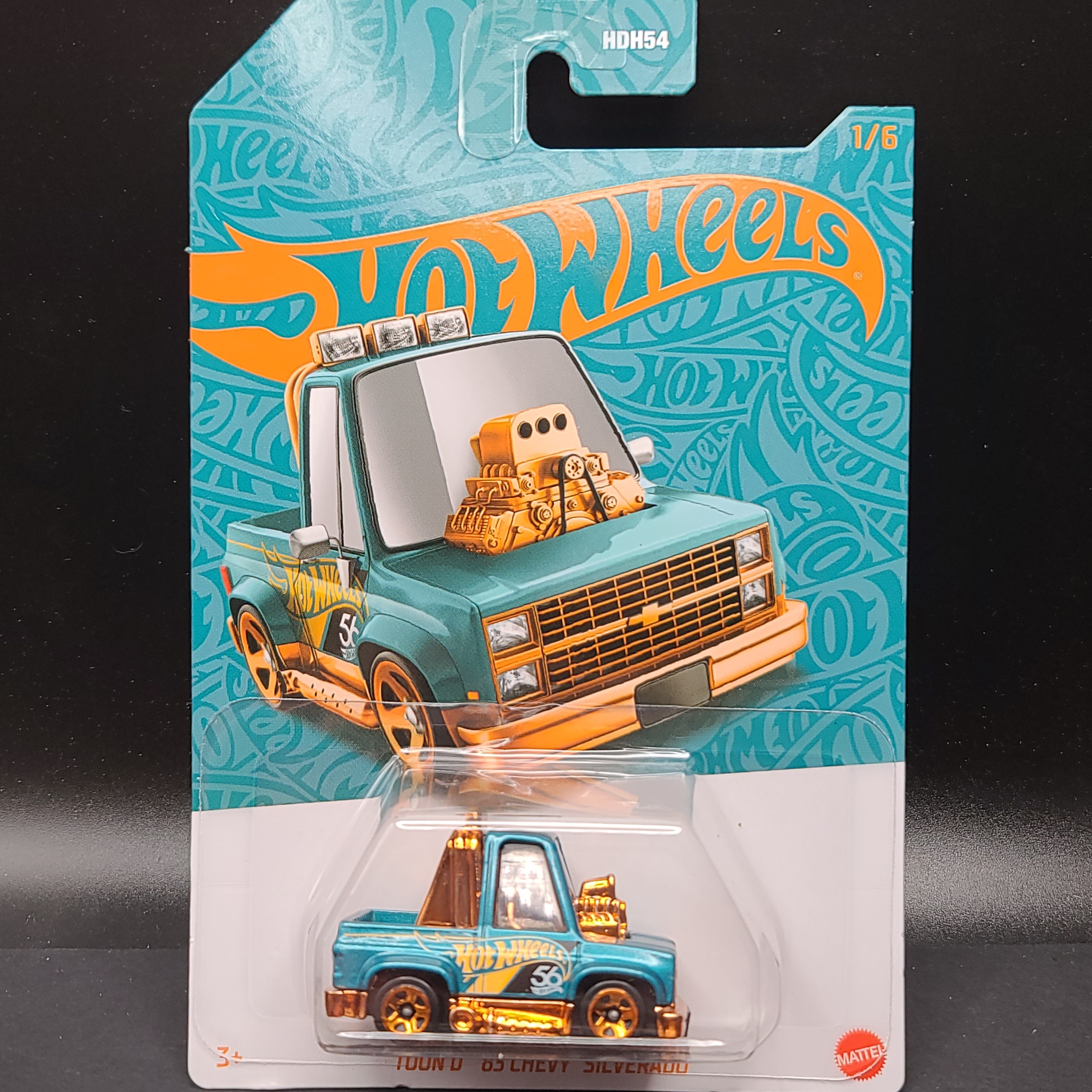 Hot Wheels Toon'd '83 Chevy Silverado (2024 HW Basic - Pearl & Chrome 56th Anniversary Series Mix 1)