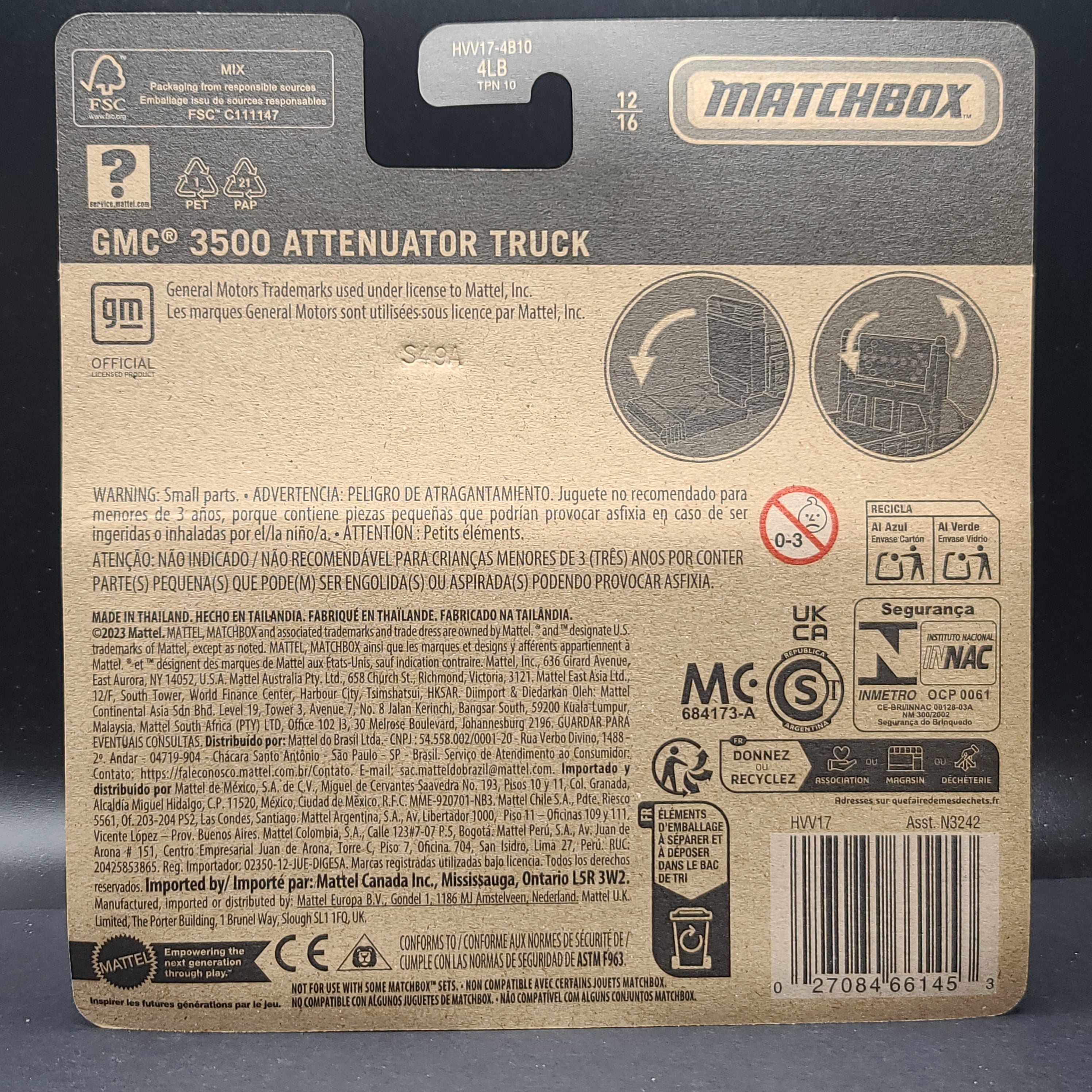 Matchbox GMC 3500 Attenuator Truck (2024 Real Working Rigs)