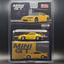 Mini GT Nissan Silvia S15 Rocket Bunny - 1:64 scale, bronze yellow (2024 MIJO Exclusives - Limited Edition 1 of 9600)