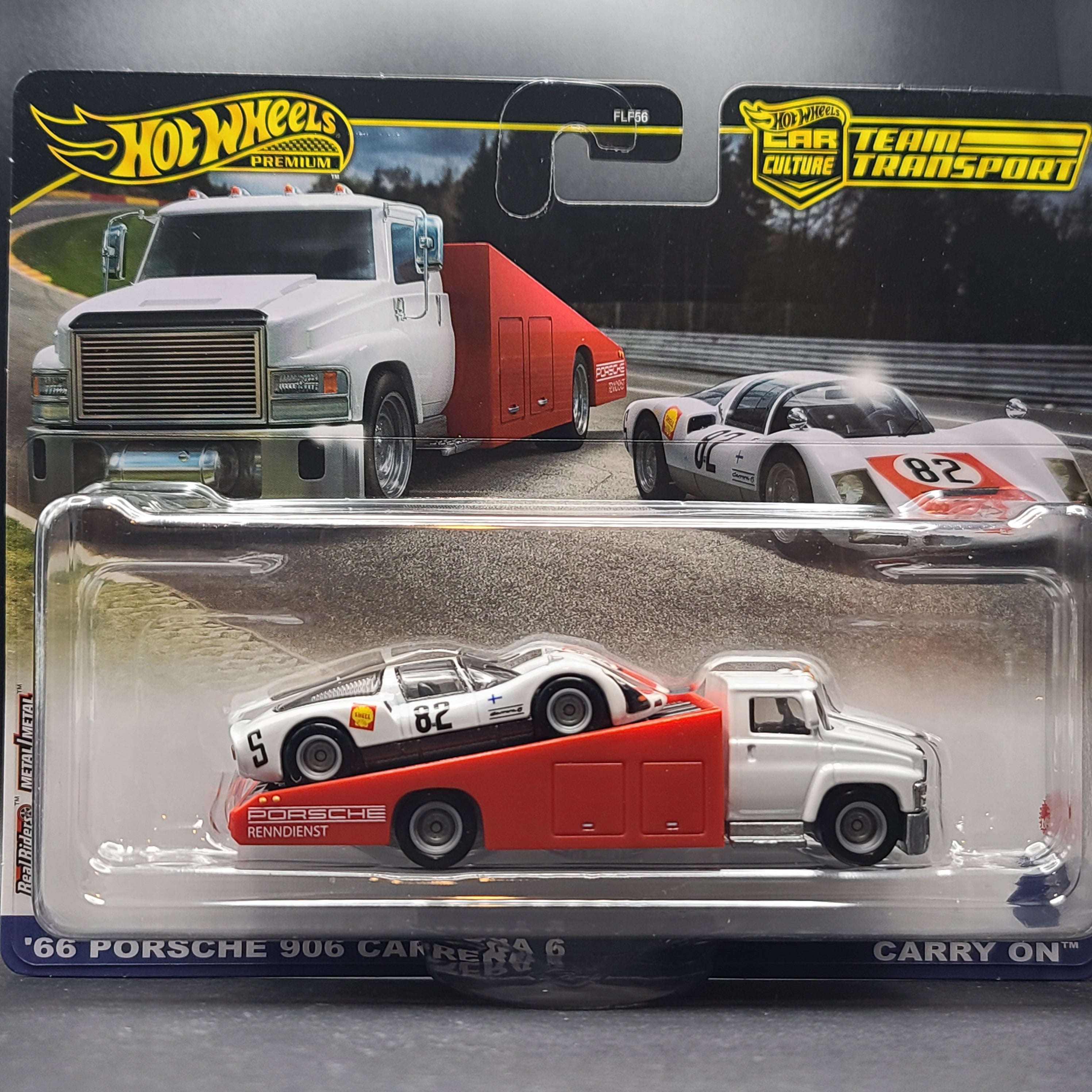 Hot Wheels Team Transport - '66 Porsche 906 Carrera 6 & HW Carry On (2024 Team Transport Mix 2, Car Culture)