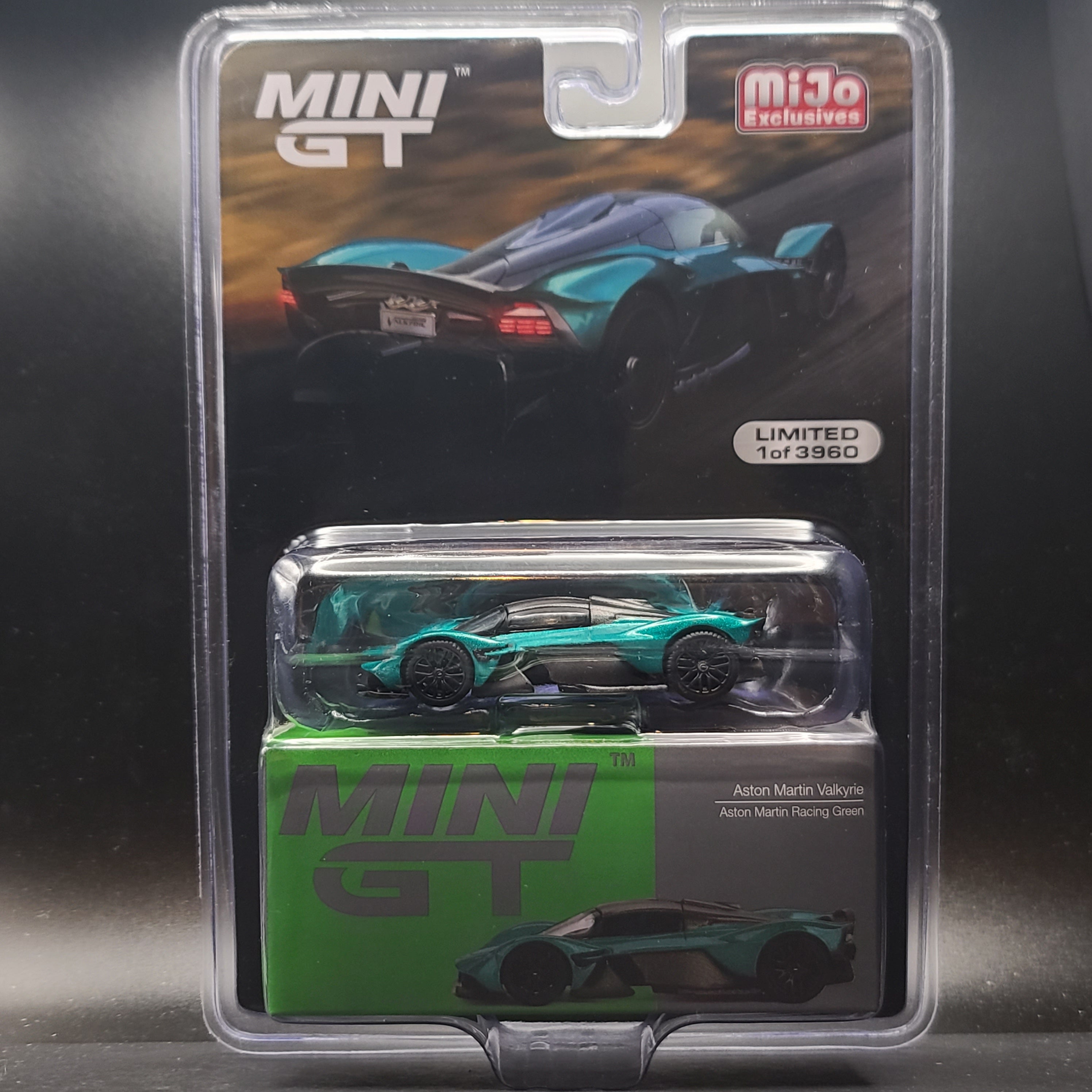 Mini GT Aston Martin Valkyrie - 1:64 scale, racing green (2024 MIJO Exclusives - Limited Edition 1 of 3960)