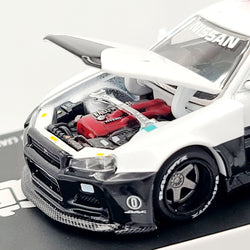 Kaido House x Mini GT Nissan Skyline GT-R (R34) Kaido Works V2 Aero - 1:64 Scale, Japan Police (2024 Limited Edition)