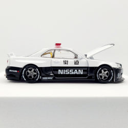 Kaido House x Mini GT Nissan Skyline GT-R (R34) Kaido Works V2 Aero - 1:64 Scale, Japan Police (2024 Limited Edition)