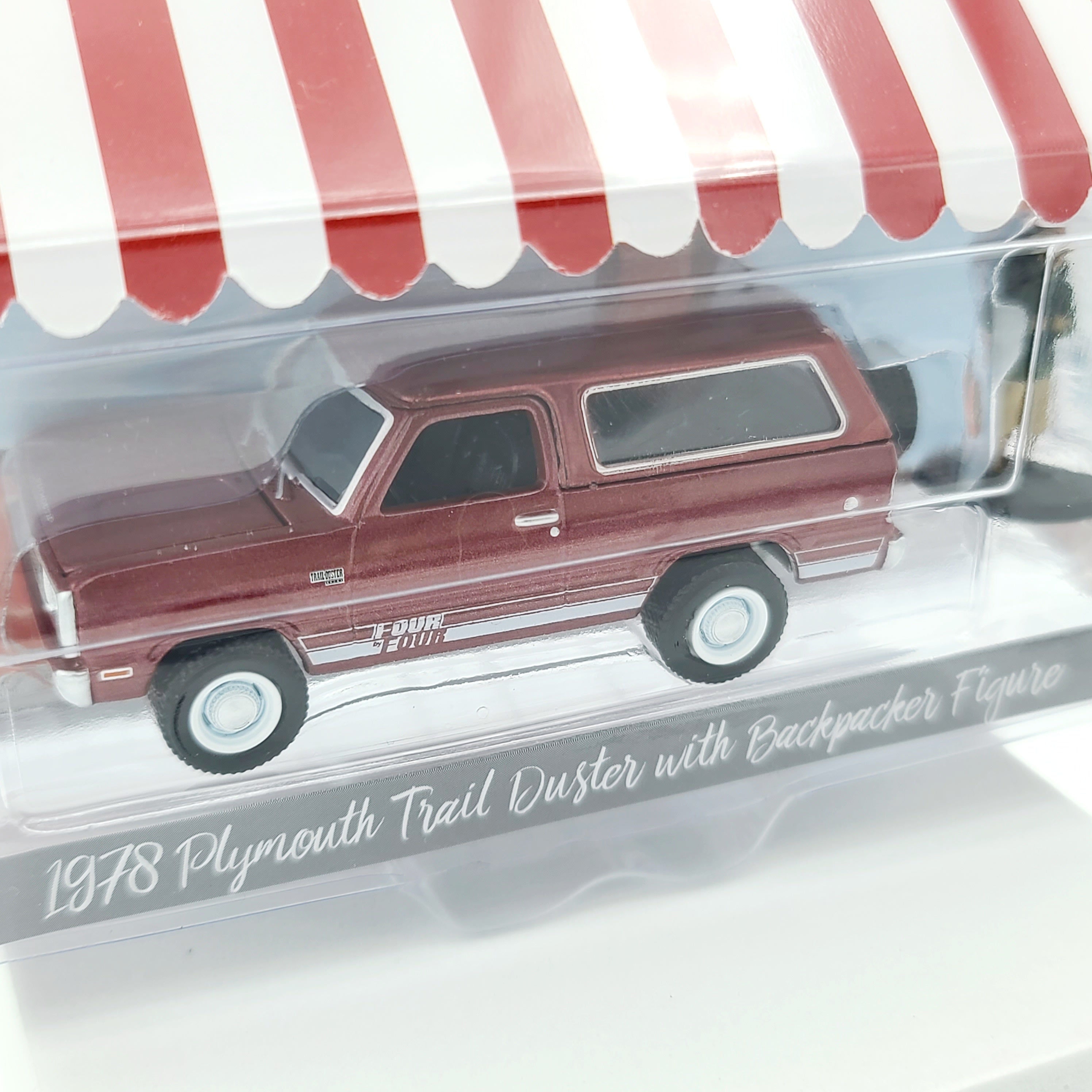 GreenLight '78 Plymouth Trailduster w/ Backpacker Figure - 1:64 scale (2024 Hobby Shop Series 16)