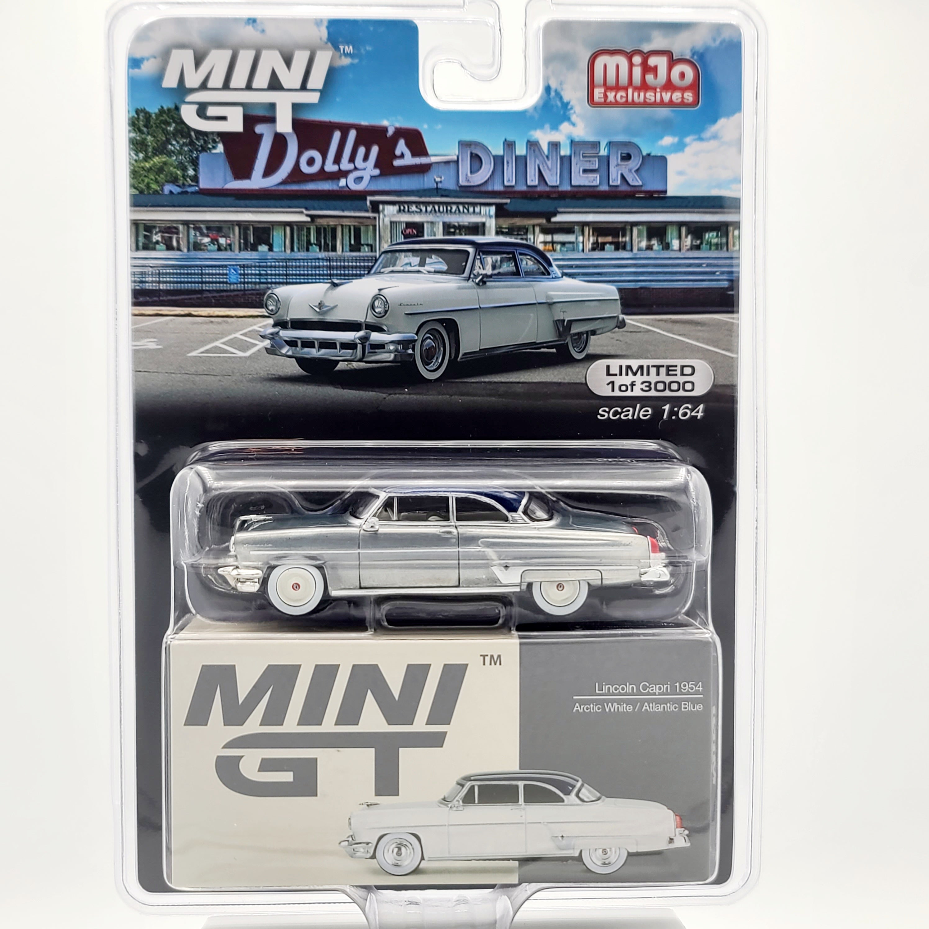 Mini GT - CHASE - Lincoln Capri - 1:64 scale, Artic White (2024 MIJO Exclusives - Limited Edition)