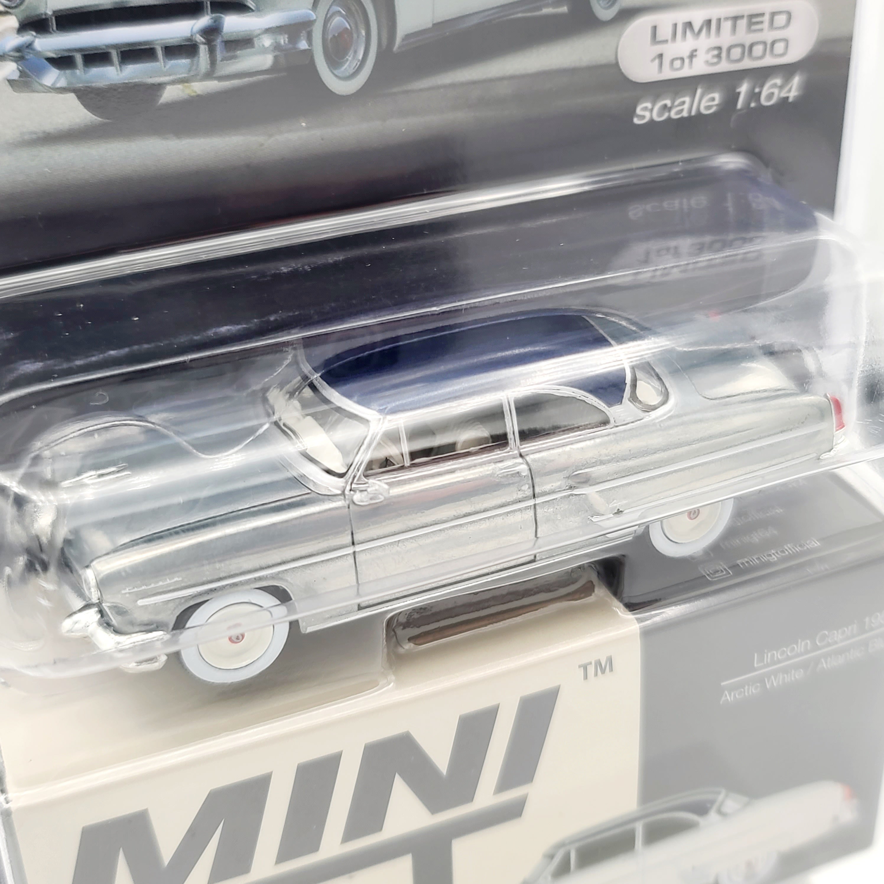 Mini GT - CHASE - Lincoln Capri - 1:64 scale, Artic White (2024 MIJO Exclusives - Limited Edition)