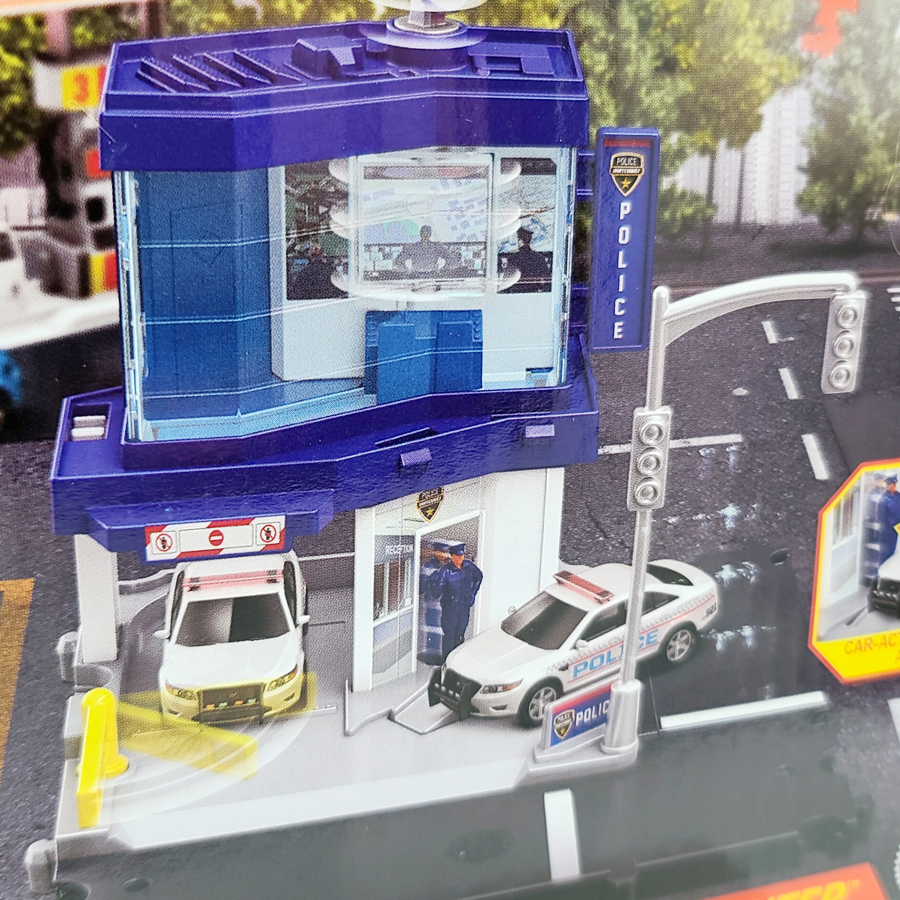 Matchbox Action Drivers Playset - Police Traffic Center w/ Police Car (Assembly Required)