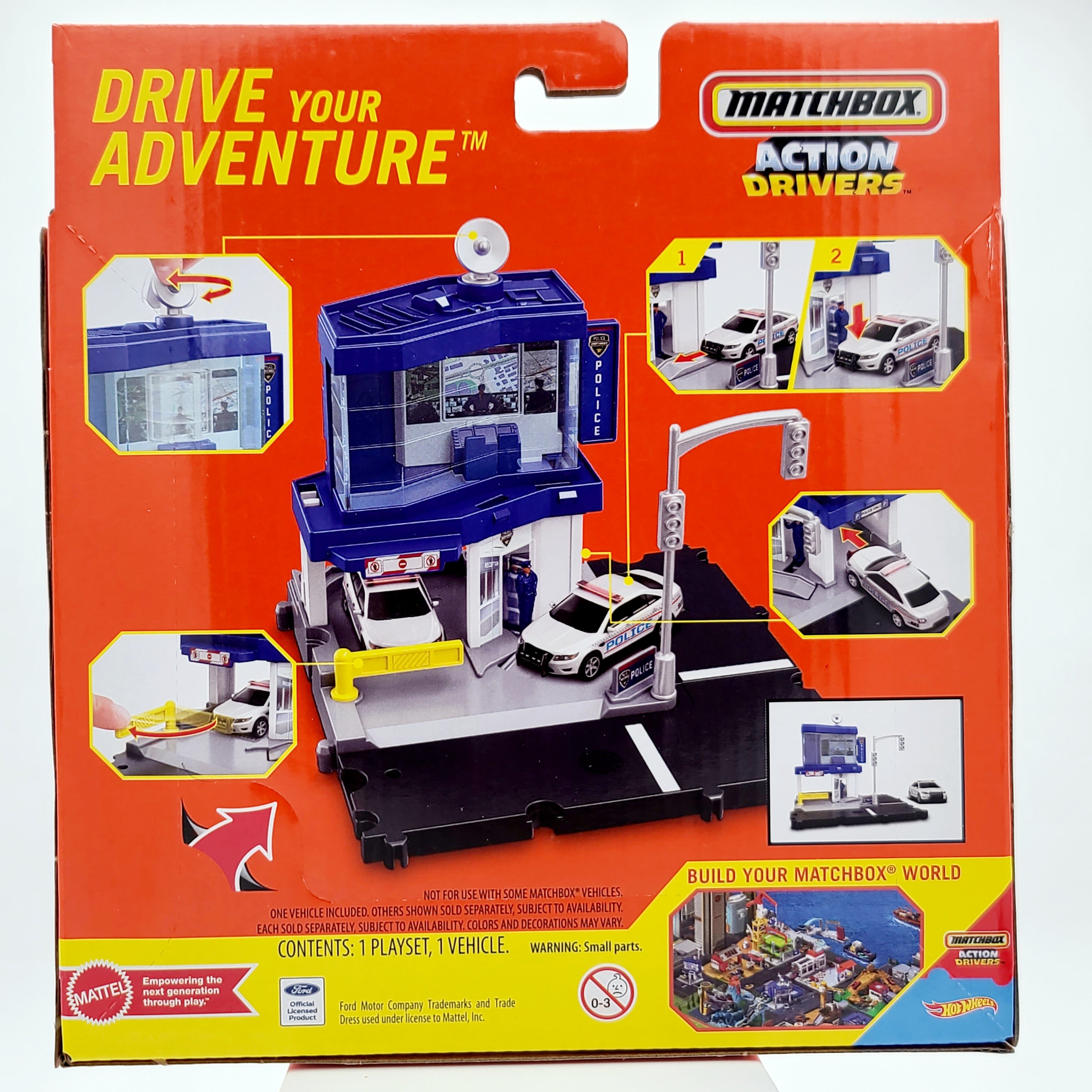 Matchbox Action Drivers Playset - Police Traffic Center w/ Police Car (Assembly Required)