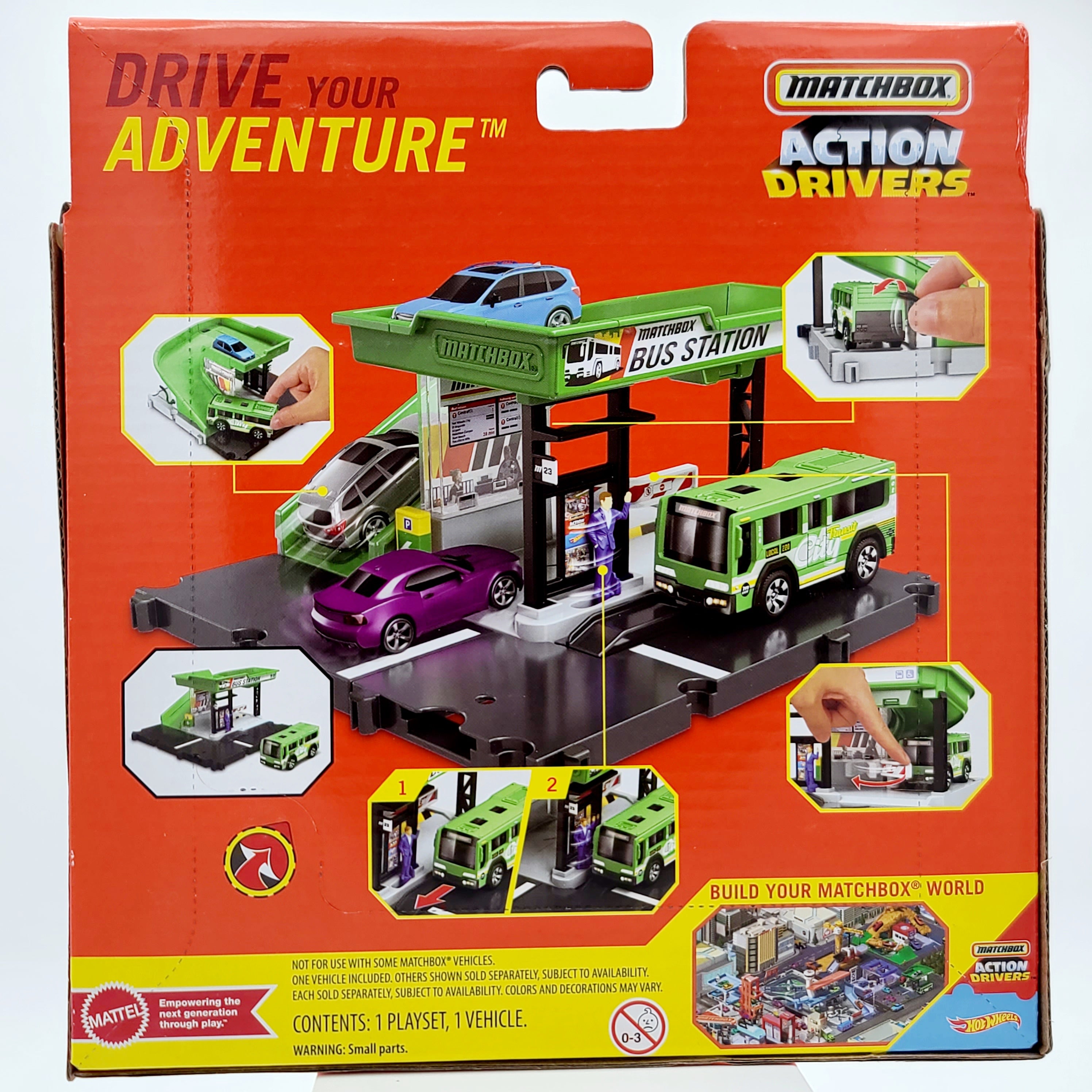 Matchbox Action Drivers Playset - Bus Station w/ City Bus (Assembly Required)