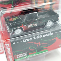 Auto World 1980 Chevy Silverado Pick-up Truck - 1:64 scale, "Rat Fink" (2022 MIJO Exclusives - Limited Edition 1 of 6000)