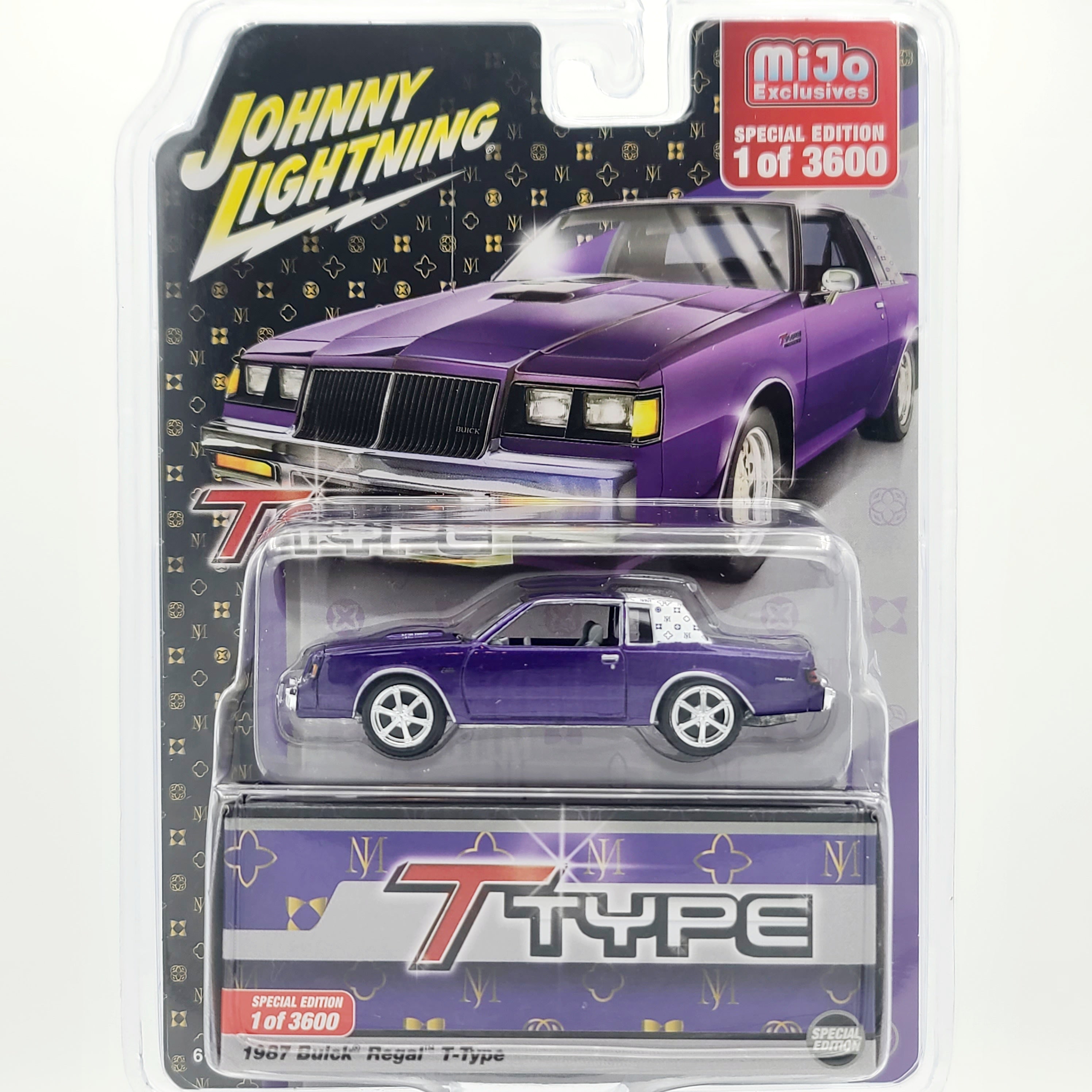 Johnny Lightning 1987 Buick Regal T-Type, Lowrider - 1:64 scale (2024 MiJo Exclusives - Limited Edition 1 of 3600)