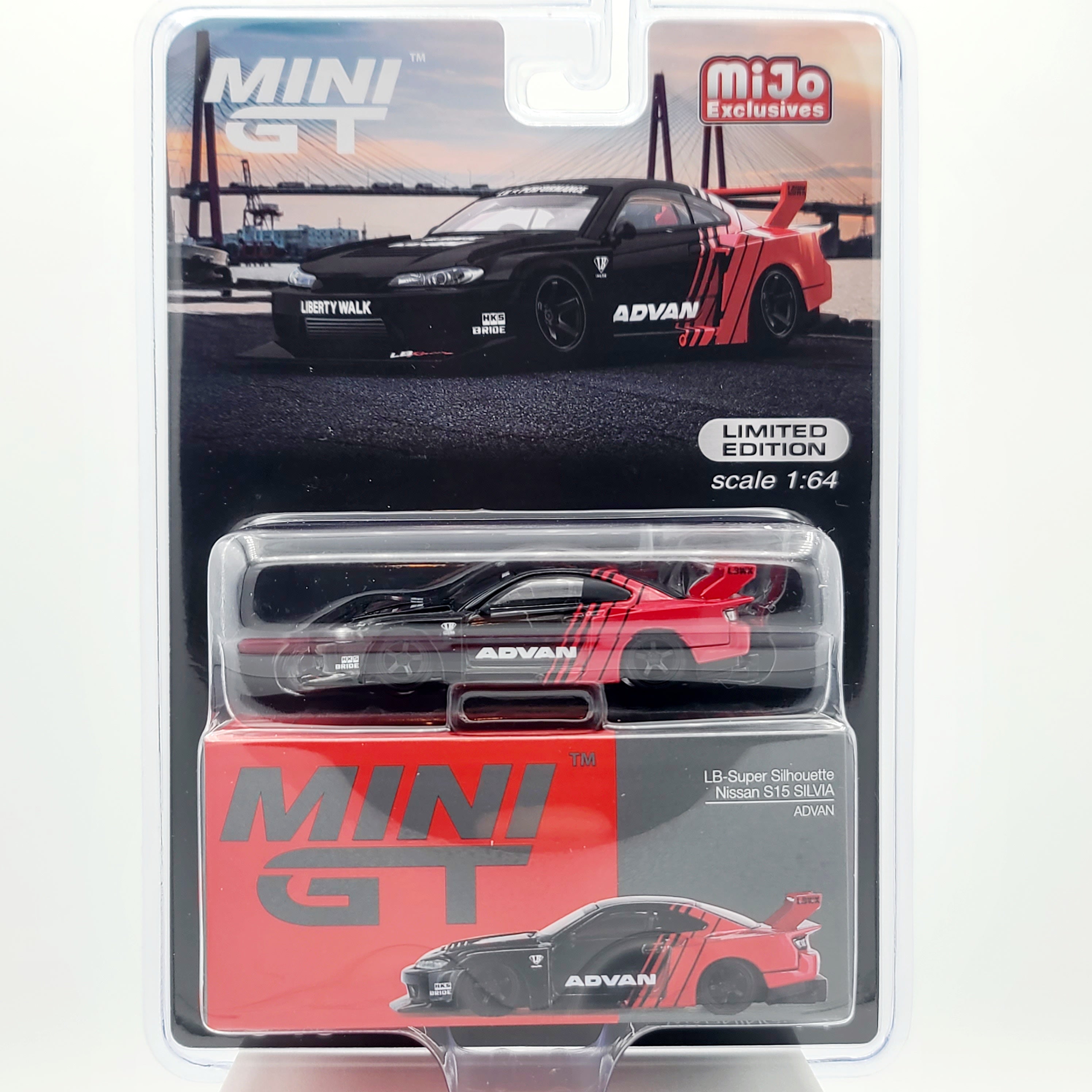 Mini GT LB-Super Silhouette Nissan S15 Silvia - 1:64 scale, Advan (2024 MIJO Exclusives - Limited Edition)