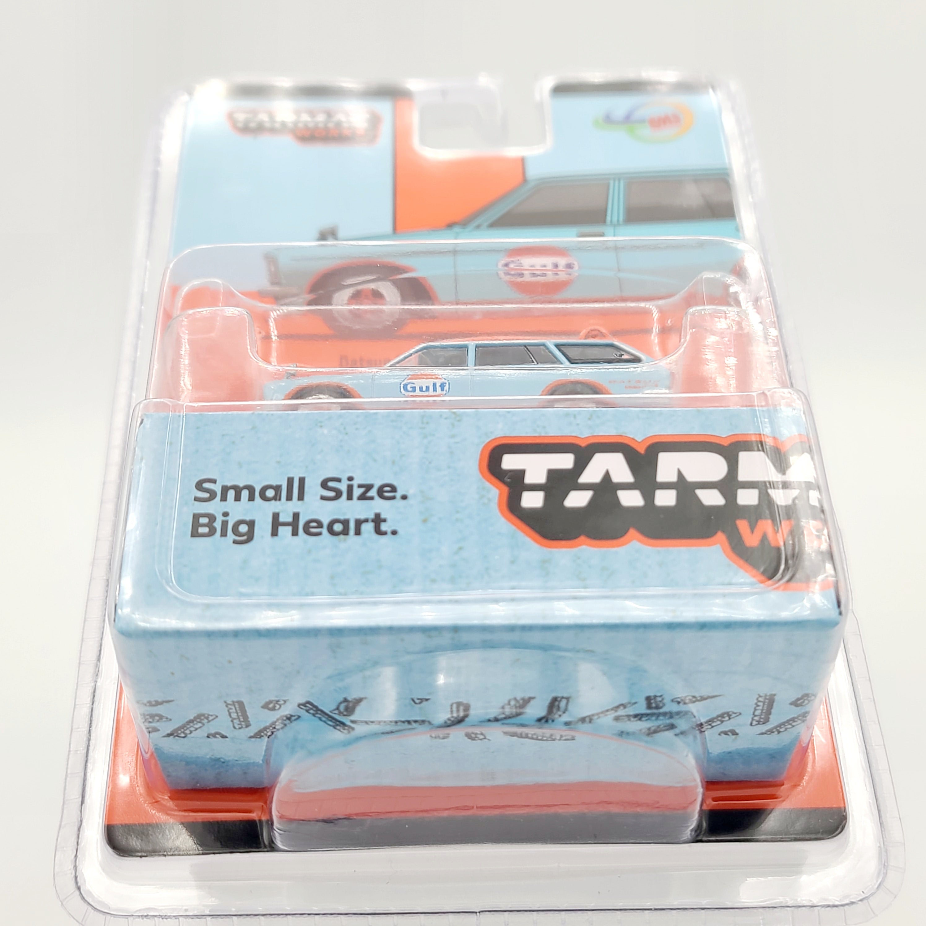 Tarmac Works Datsun Bluebird 510 Wagon; Gulf Oil, 1:64 Scale (2023 MiJo Exclusives, Global64, Indonesia Edition)