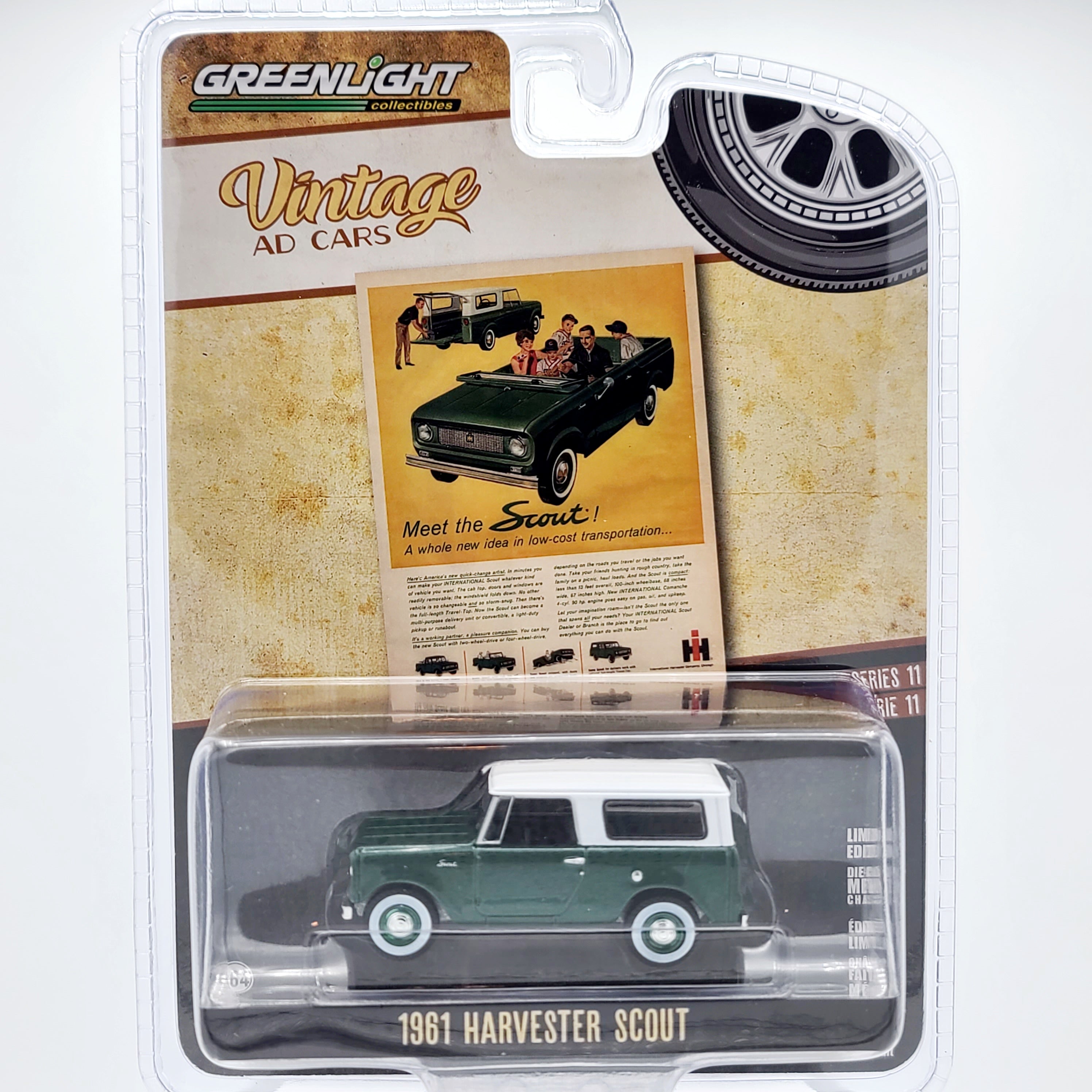 GreenLight '61 International Harvest Scout - 1:64 scale (2024 Vintage Ad Cars - Series 11)