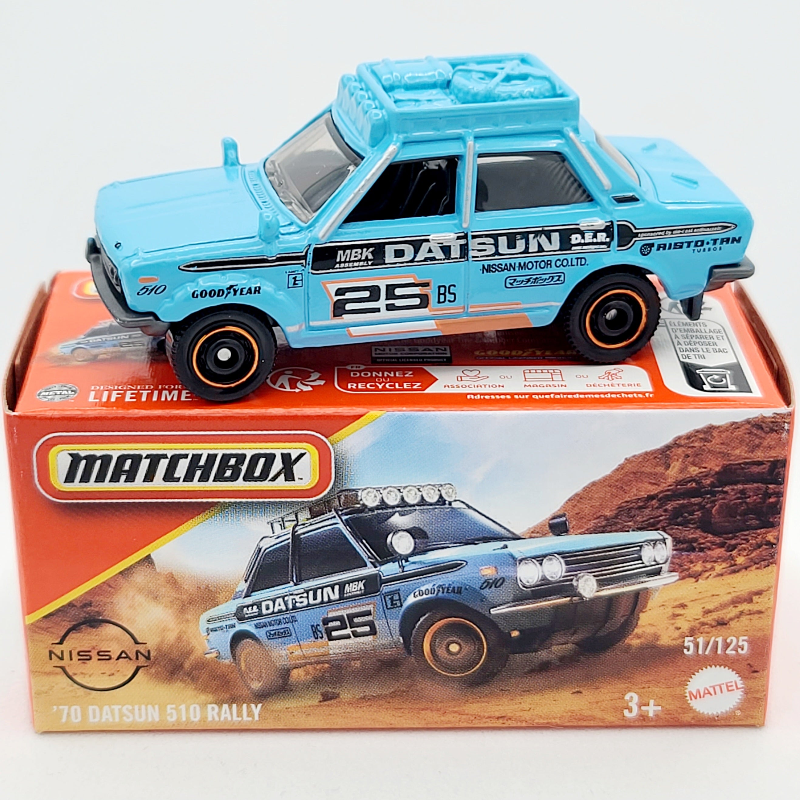 Matchbox '70 Datsun 510 Rally (2025 Mix 1 A Basic - Power Grabs)