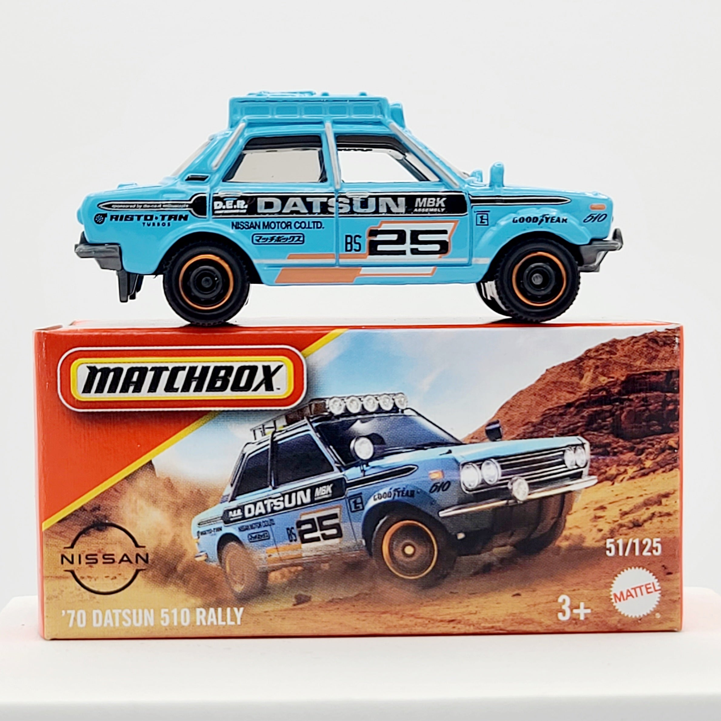 Matchbox '70 Datsun 510 Rally (2025 Mix 1 A Basic - Power Grabs)