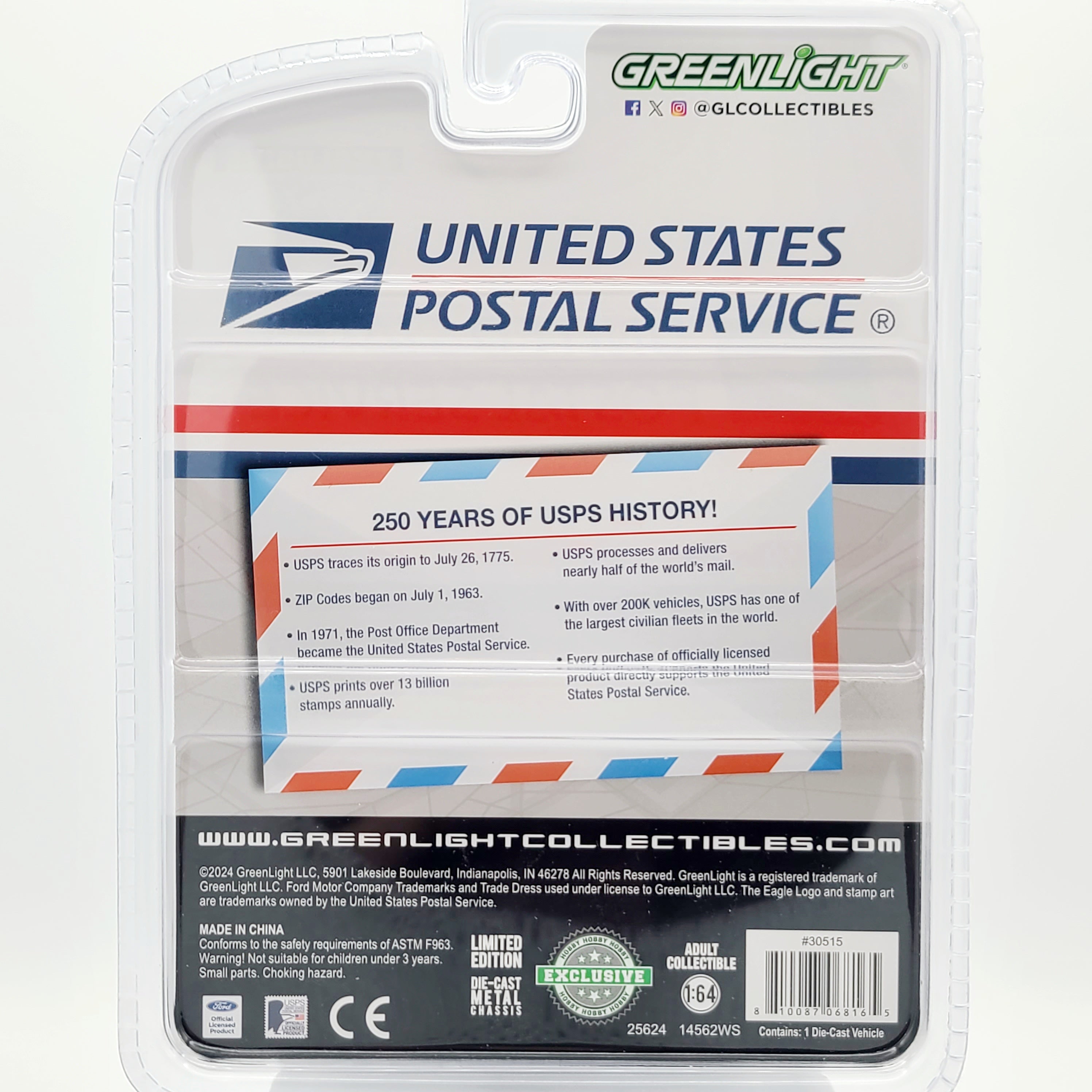 GreenLight USPS '20 Ford F-150 XL - 1:64 scale, US Postal Service (2024 Hobby Exclusive)