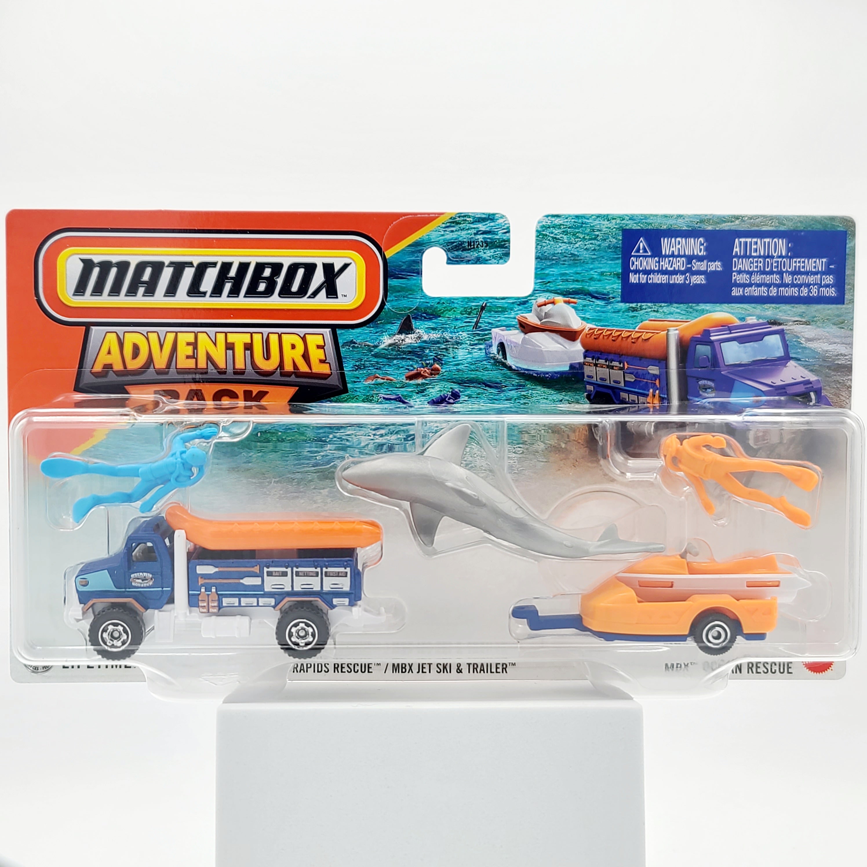 Matchbox Rapids Rescue / Jet Ski Trailer (Variation: Orange), MBX Ocean Rescue (2025 Adventure Pack Mix 1)