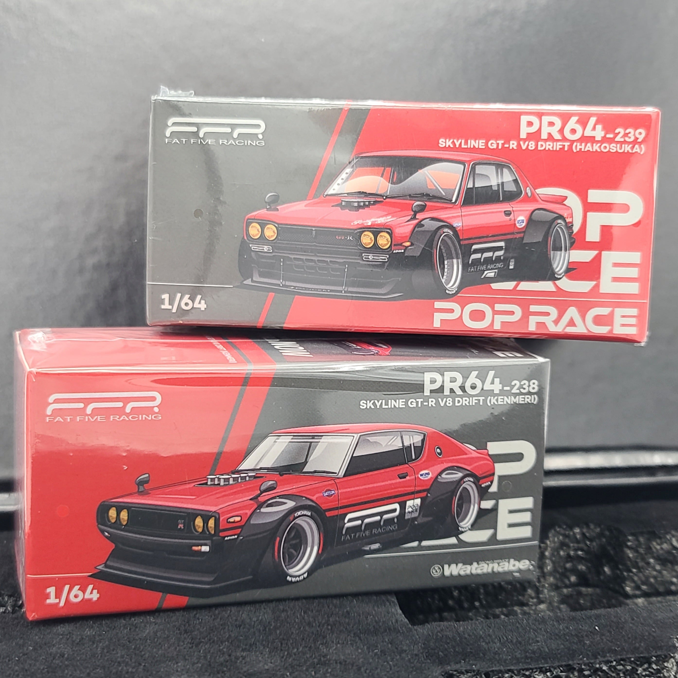 Pop Race Nissan Skyline GT-R V8 Drift Hakosuka / Kenmeri (2025 Fat Five Racing - Car Meet Box Set)