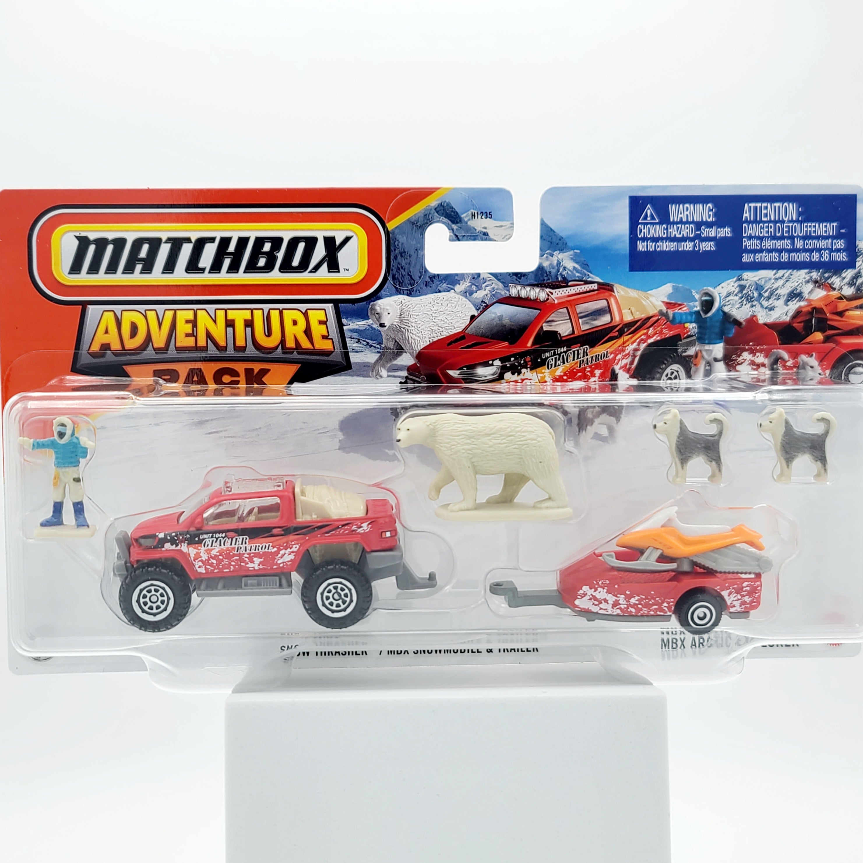 Matchbox Snow Thrasher / Snowmobile Trailer, MBX Artic Expedition (2025 Adventure Pack Mix 1)