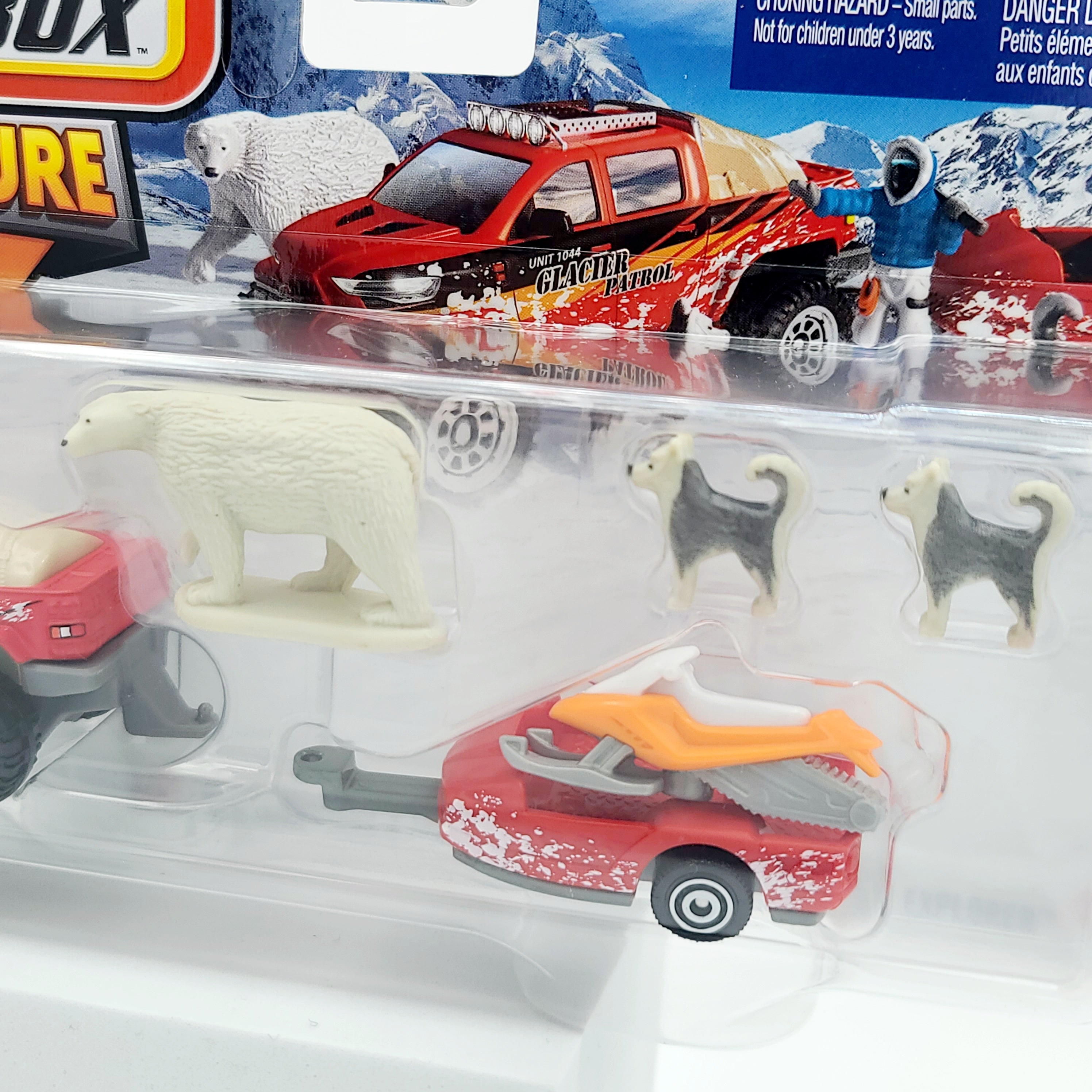 Matchbox Snow Thrasher / Snowmobile Trailer, MBX Artic Expedition (2025 Adventure Pack Mix 1)