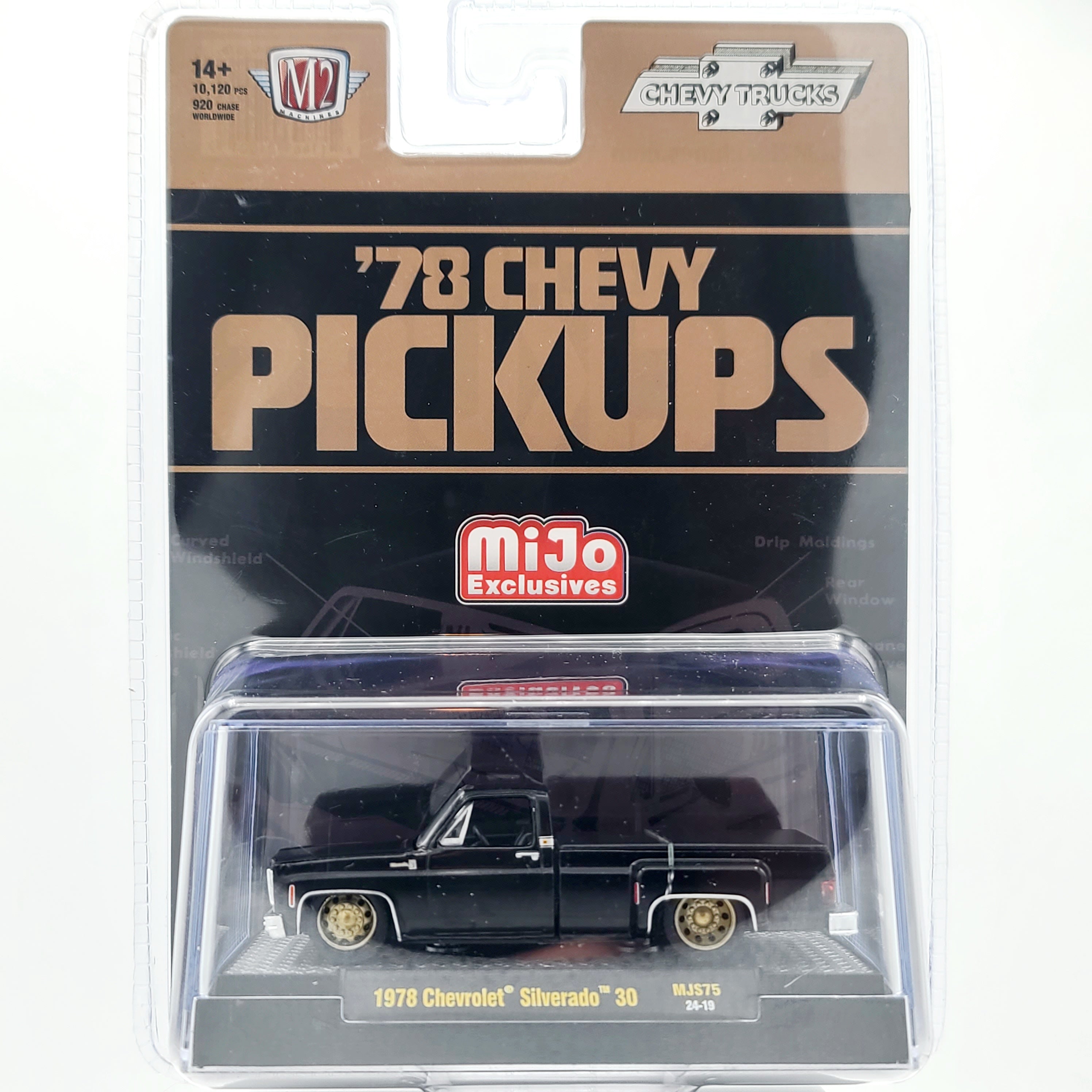 M2 Machines '78 Chevrolet Silverado 30 Pick-up Truck, 1:64 Black (2024 MiJo Exclusives - Limited Edition)