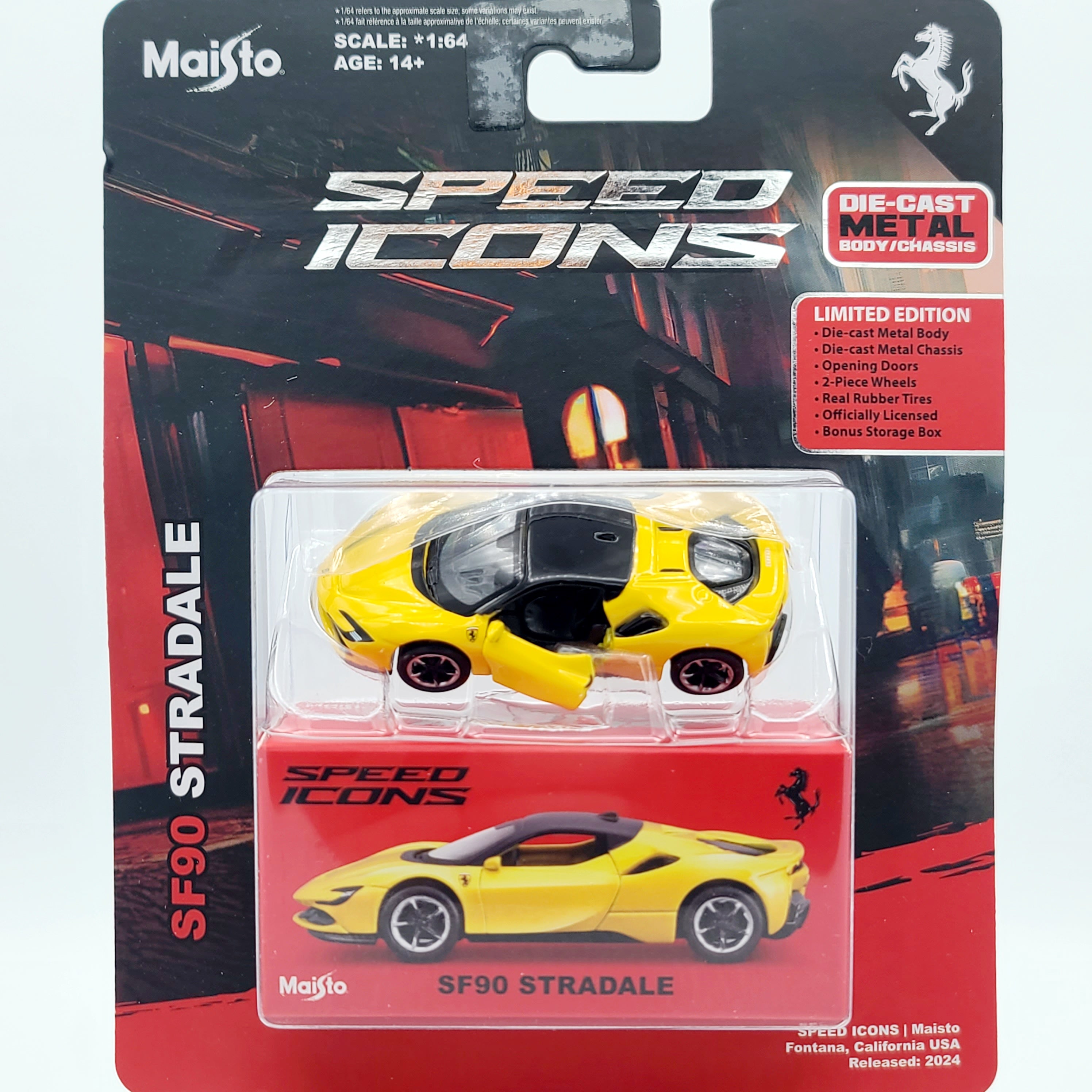 Maisto Ferrari SF90 Stradale - 1:64 scale, yellow (2024 Maisto Speed Icons)