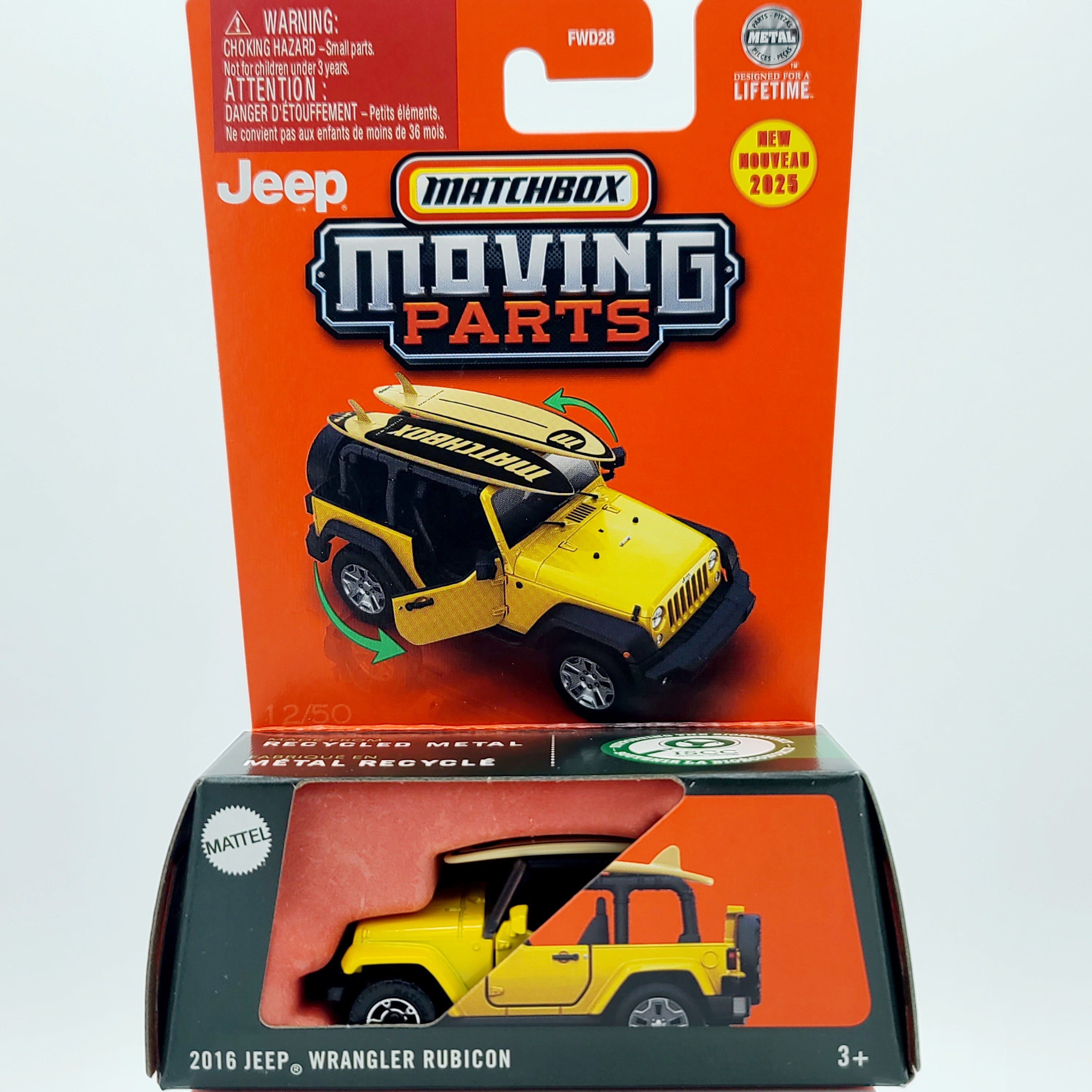 Matchbox '16 Jeep Wrangler Rubicon w/ Surfboards (2025 Moving Parts Mix 3)