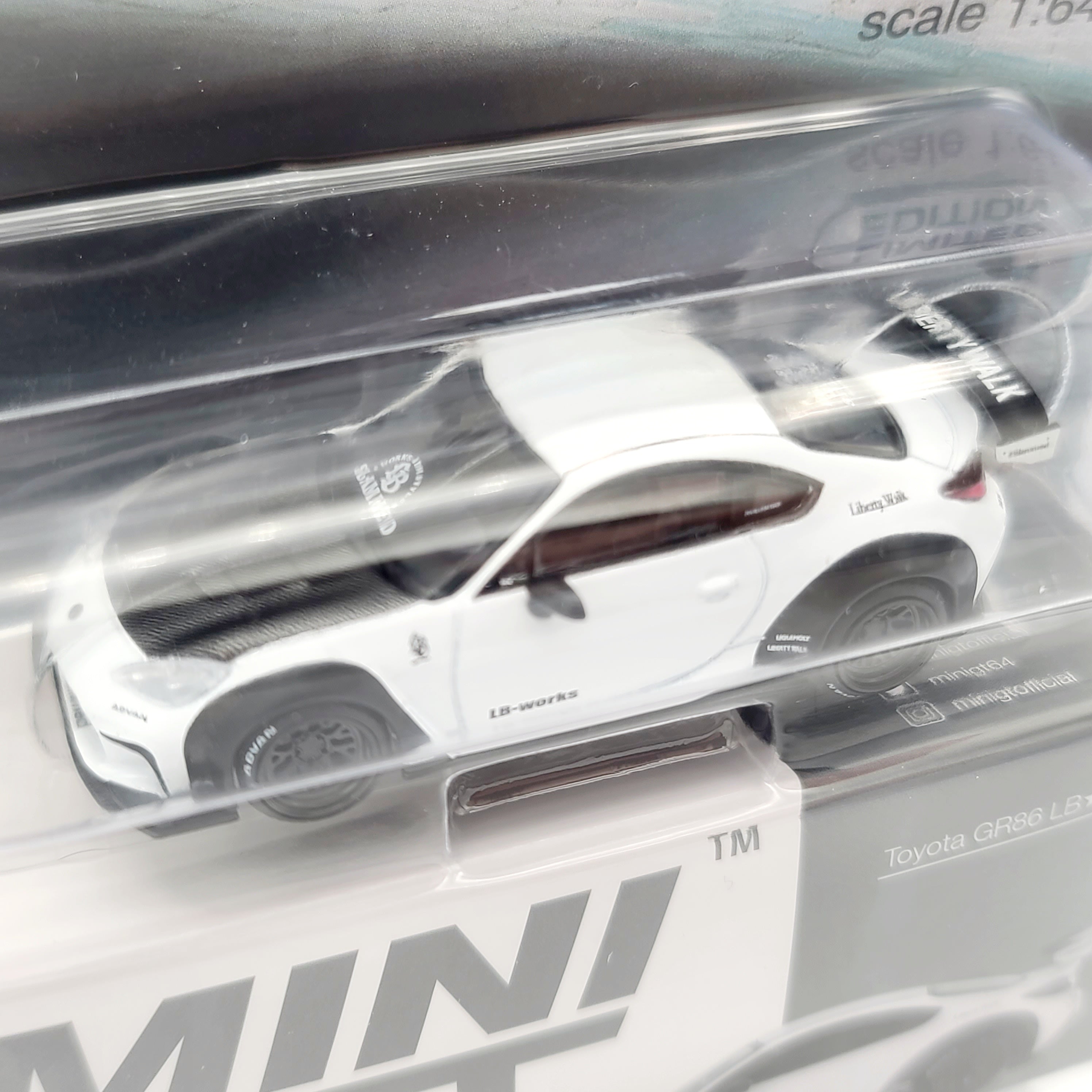 Mini GT Toyota GR86 LB Nation - 1:64 scale, White (2024 MIJO Exclusives - Limited Edition)