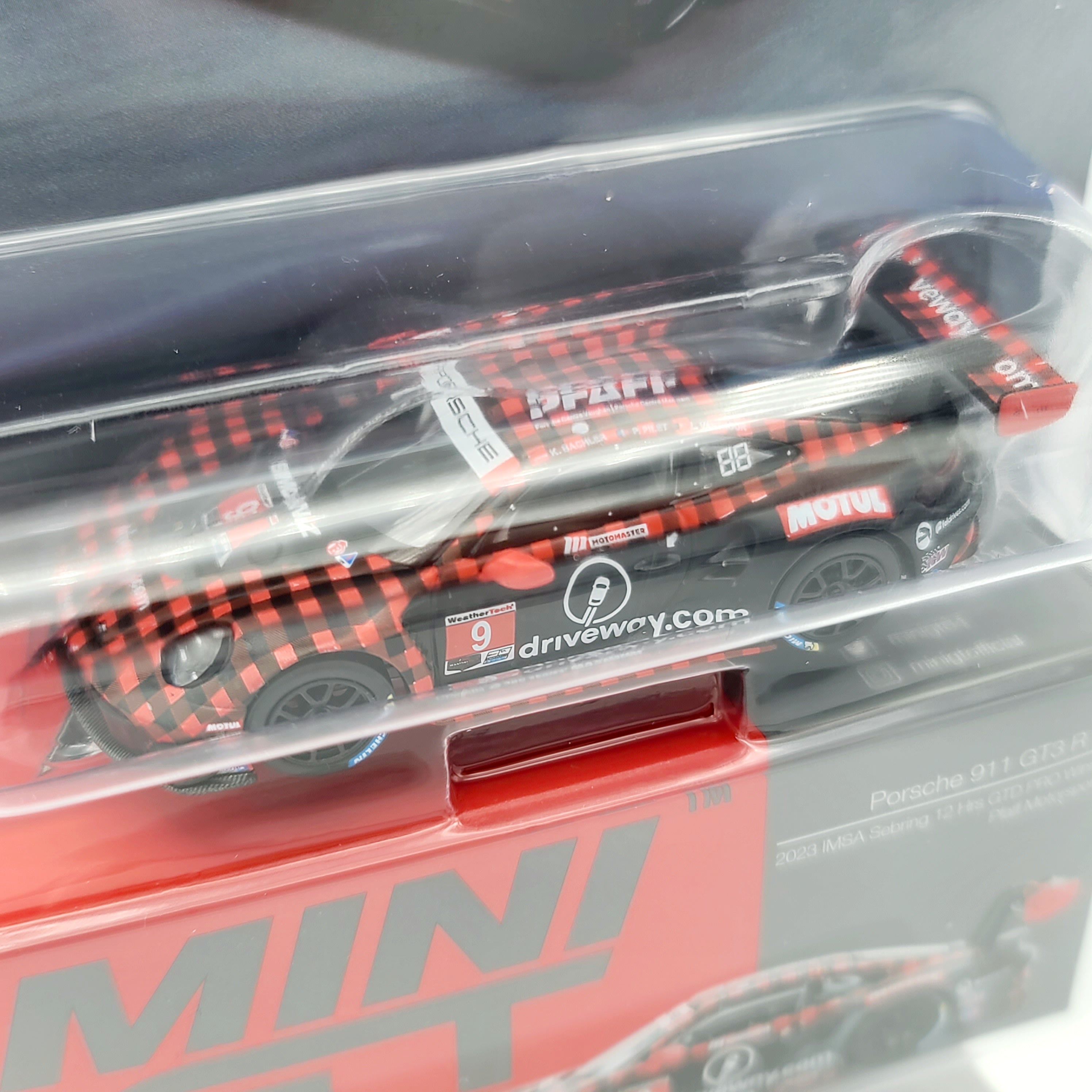 Mini GT Porsche 911 GT3 R #9 GTD PRO Pfaff Motorsports IMSA 2023 Sebring 12HR Winner - 1:64 scale (2024 Limited Edition)