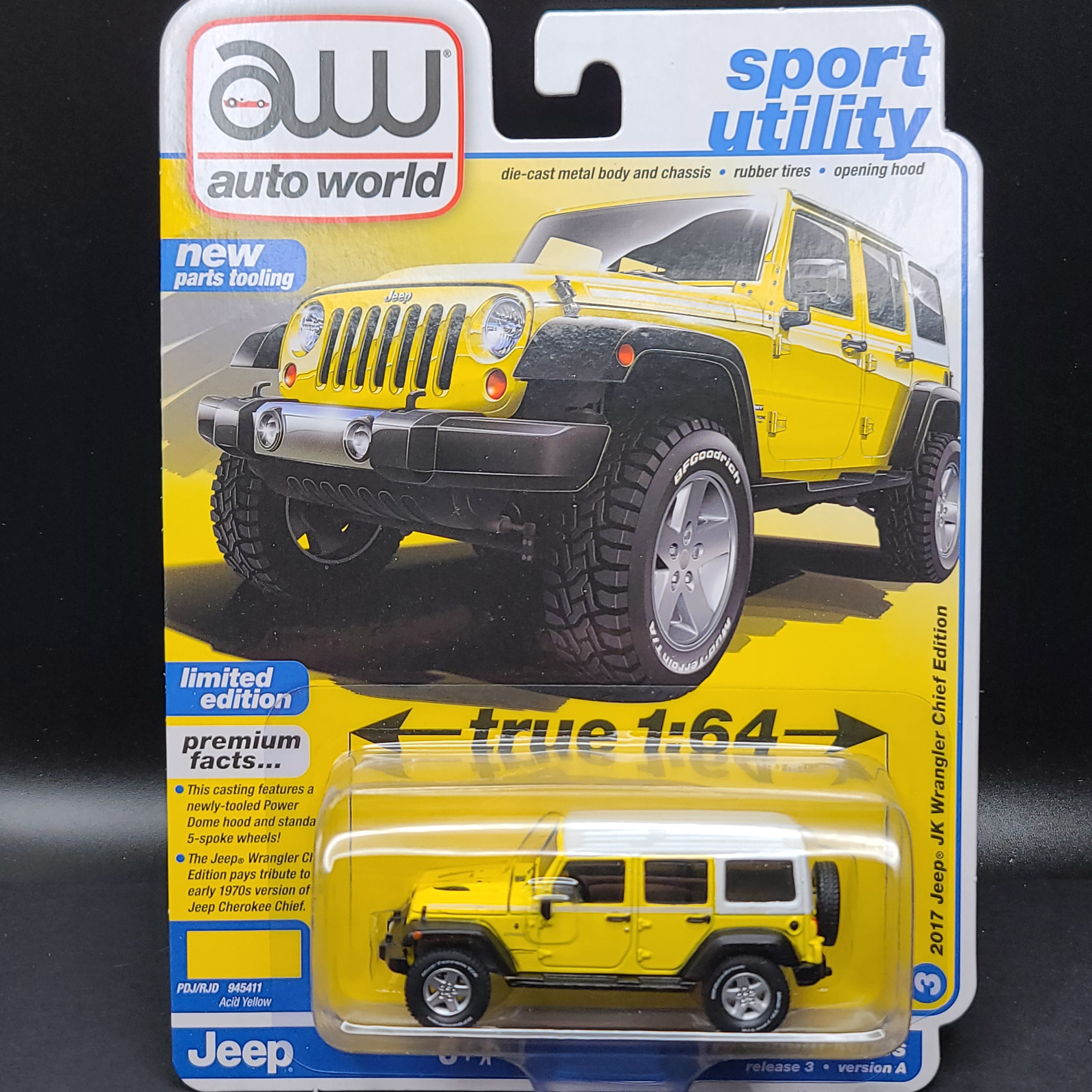 Auto World 2017 Jeep JK Wrangler Chief Edition - 1:64 scale (2022 Release 3A - Limited Edition)
