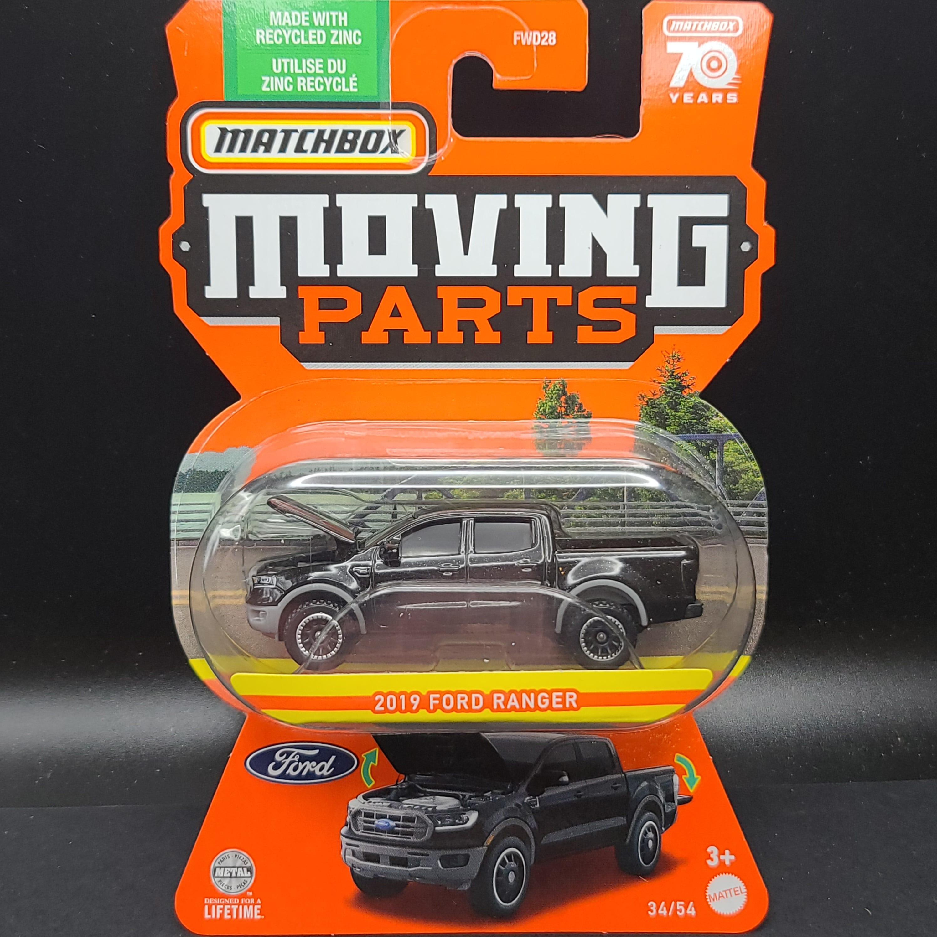 Matchbox 2019 Ford Ranger Pick-up Truck (2023 Moving Parts